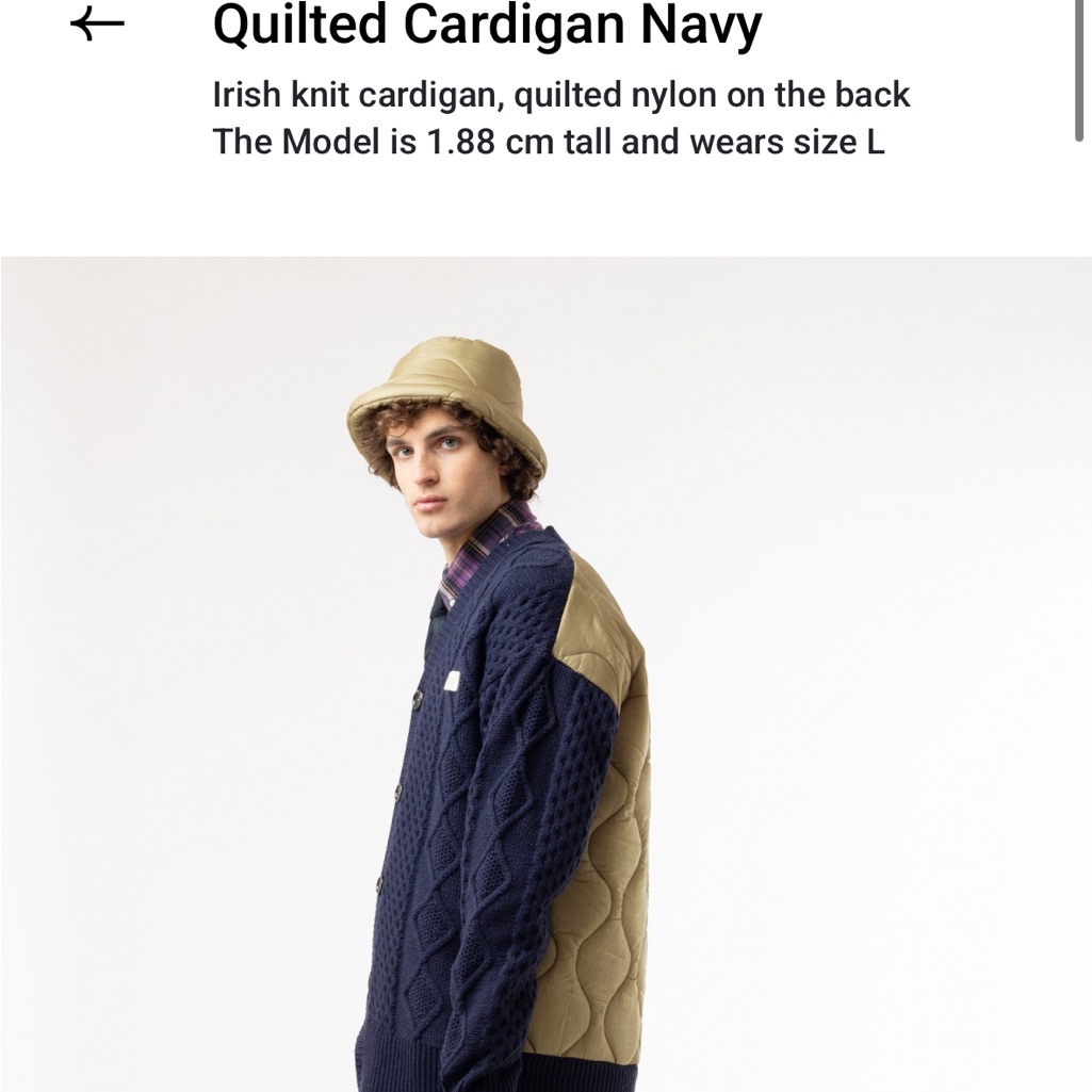 Lc23 Quilted Cardigan Navy Size L